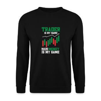 Trading Crypto Stock Market Investor Day Trader - Sweat-shirt Unisexe - noir - Devant - Alina (178cm) & Michal (187cm)