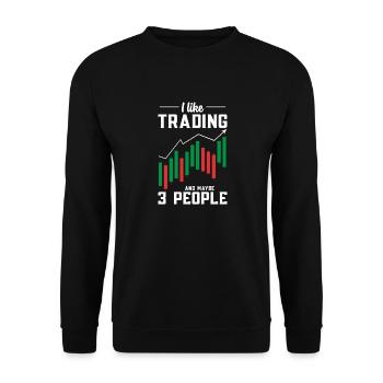 Trading Crypto Stock Market Investor Day Trader - Unisex Sweatshirt - black - Front - Alina (178cm) & Michal (187cm)