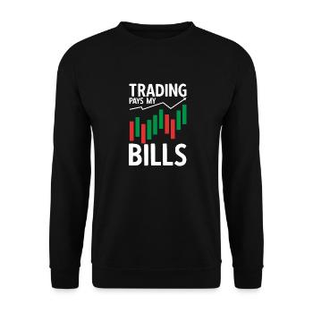Trading Crypto Stock Market Investor Day Trader - Unisex Sweatshirt - black - Front - Alina (178cm) & Michal (187cm)