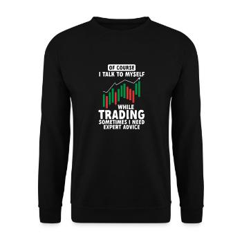 Trading Crypto Stock Market Investor Day Trader - Sweat-shirt Unisexe - noir - Devant - Alina (178cm) & Michal (187cm)
