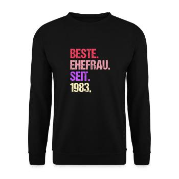 Valentine's Day Best Wife Since 1983 - Unisex Sweatshirt - black - Front - Alina (178cm) & Michal (187cm)