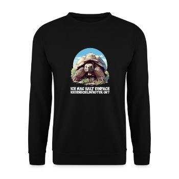 Giant tortoises Giant tortoise - Unisex Sweatshirt - black - Front - Alina (178cm) & Michal (187cm)