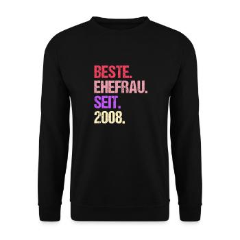 Meilleure épouse de la Saint-Valentin depuis 2008 - Sweat-shirt Unisexe - noir - Devant - Alina (178cm) & Michal (187cm)