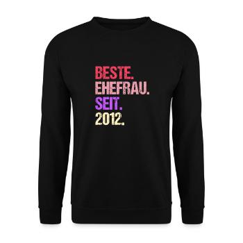 Meilleure épouse de la Saint-Valentin depuis 2012 - Sweat-shirt Unisexe - noir - Devant - Alina (178cm) & Michal (187cm)