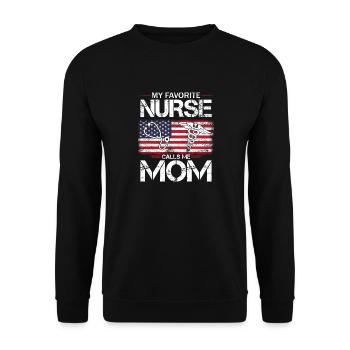 Mon infirmière préférée m’appelle maman Drapeau des États-Unis 4 juillet - Sweat-shirt Unisexe - noir - Devant - Alina (178cm) & Michal (187cm)