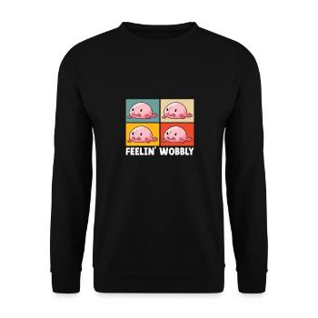 Süßer Blobfisch Hässlicher Fisch - Unisex Pullover - Schwarz - Vorne - Alina (178cm) & Michal (187cm)