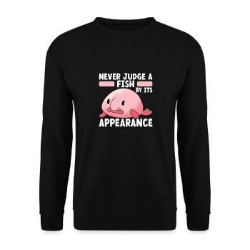 Poisson blob mignon poisson laid - Sweat-shirt Unisexe - noir - Devant - Alina (178cm) & Michal (187cm)
