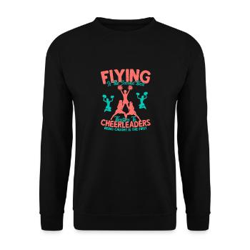 Flying Is The Second Best Thrill To Cheerleaders T - Unisex Sweatshirt - black - Front - Alina (178cm) & Michal (187cm)