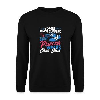Forget Glass Slippers This Princess Cheerleading - Unisex Pullover - Schwarz - Vorne - Alina (178cm) & Michal (187cm)