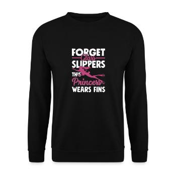 Forget Glass Slippers This Princess Wears Fins Gir - Unisex Pullover - Schwarz - Vorne - Alina (178cm) & Michal (187cm)
