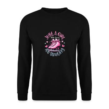 Frozen in Time: A Girl and Her Skates - Unisex Pullover - Schwarz - Vorne - Alina (178cm) & Michal (187cm)