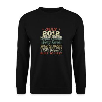 Gift July 2012 Anniversary July 2012 Birthday - Unisex Sweatshirt - black - Front - Alina (178cm) & Michal (187cm)