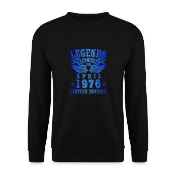 Legends est né en avril 1976 Anniversaire - Sweat-shirt Unisexe - noir - Devant - Alina (178cm) & Michal (187cm)