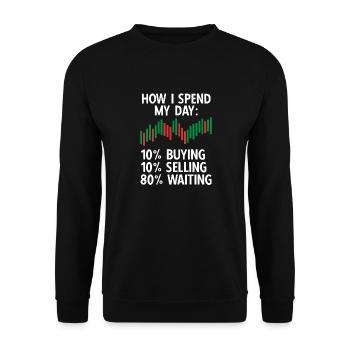 Trading Crypto Stock Market Investor Day Trader - Sweat-shirt Unisexe - noir - Devant - Alina (178cm) & Michal (187cm)