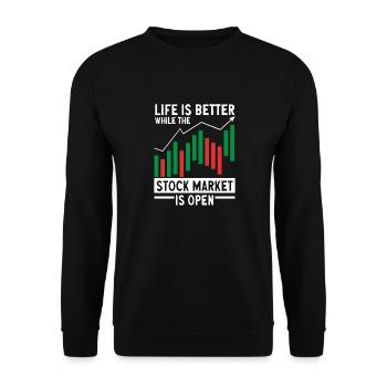 Trading Crypto Stock Market Investor Day Trader - Sweat-shirt Unisexe - noir - Devant - Alina (178cm) & Michal (187cm)