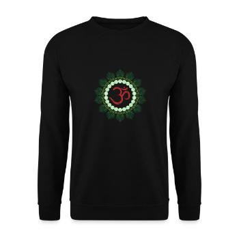 Psychedelic Goamit Om Motif - Unisex Sweatshirt - black - Front - Alina (178cm) & Michal (187cm)