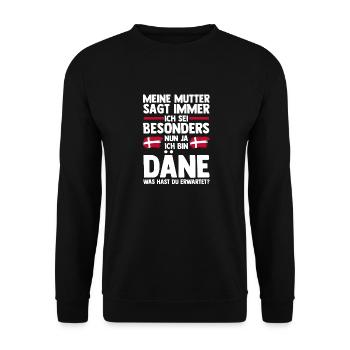 Danes Danish Denmark - Unisex Sweatshirt - black - Front - Alina (178cm) & Michal (187cm)