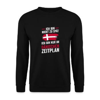 Danes Danish Denmark - Unisex Sweatshirt - black - Front - Alina (178cm) & Michal (187cm)
