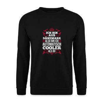 Danes Danish Denmark - Unisex Sweatshirt - black - Front - Alina (178cm) & Michal (187cm)