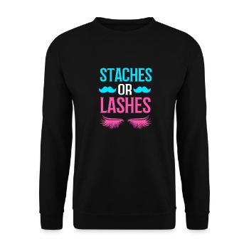 Gender Reveal Babyshower - Unisex Pullover - Schwarz - Vorne - Alina (178cm) & Michal (187cm)