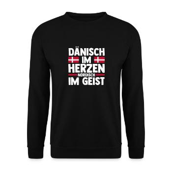 Danes Danish Denmark - Unisex Sweatshirt - black - Front - Alina (178cm) & Michal (187cm)