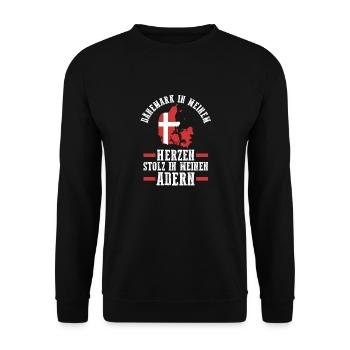 Danes Danish Denmark - Unisex Sweatshirt - black - Front - Alina (178cm) & Michal (187cm)