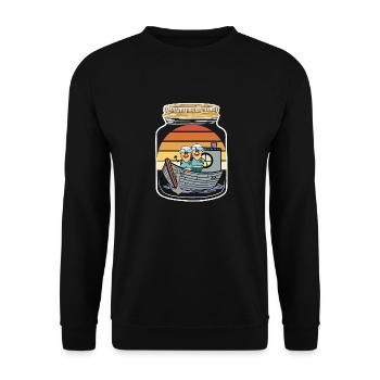 Cacahuètes Cacahuètes Bateau Bateau Voyage Marins - Sweat-shirt Unisexe - noir - Devant - Alina (178cm) & Michal (187cm)