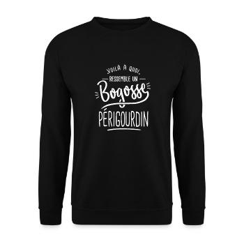 bogosse Périgourdin cadeau Périgueux 24 - Sweat-shirt Unisexe - noir - Devant - Alina (178cm) & Michal (187cm)
