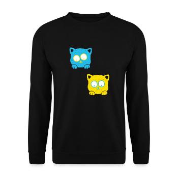 Animal shelter, animal lover, animal welfare, cats, Ukraine - Unisex Sweatshirt - black - Front - Alina (178cm) & Michal (187cm)