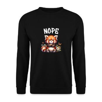 Red Panda Funny Saying Nope Fire Fox - Unisex Sweatshirt - black - Front - Alina (178cm) & Michal (187cm)