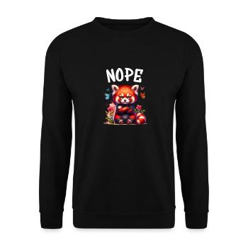 Panda roux Drôle de dicton Nope Renard de Feu - Sweat-shirt Unisexe - noir - Devant - Alina (178cm) & Michal (187cm)