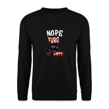Panda roux Drôle de dicton Nope Renard de Feu - Sweat-shirt Unisexe - noir - Devant - Alina (178cm) & Michal (187cm)