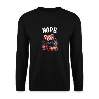 Red Panda Funny Saying Nope Fire Fox - Unisex Sweatshirt - black - Front - Alina (178cm) & Michal (187cm)