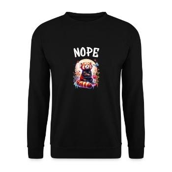 Red Panda Funny Saying Nope Fire Fox - Unisex Sweatshirt - black - Front - Alina (178cm) & Michal (187cm)