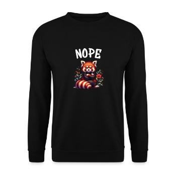 Panda roux Drôle de dicton Nope Renard de Feu - Sweat-shirt Unisexe - noir - Devant - Alina (178cm) & Michal (187cm)