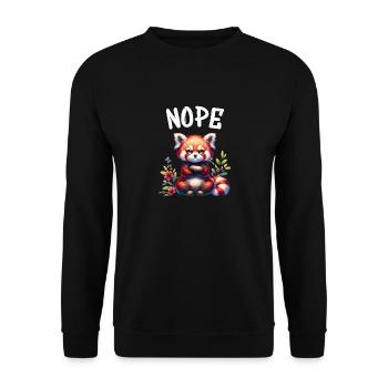 Panda roux Drôle de dicton Nope Renard de Feu - Sweat-shirt Unisexe - noir - Devant - Alina (178cm) & Michal (187cm)