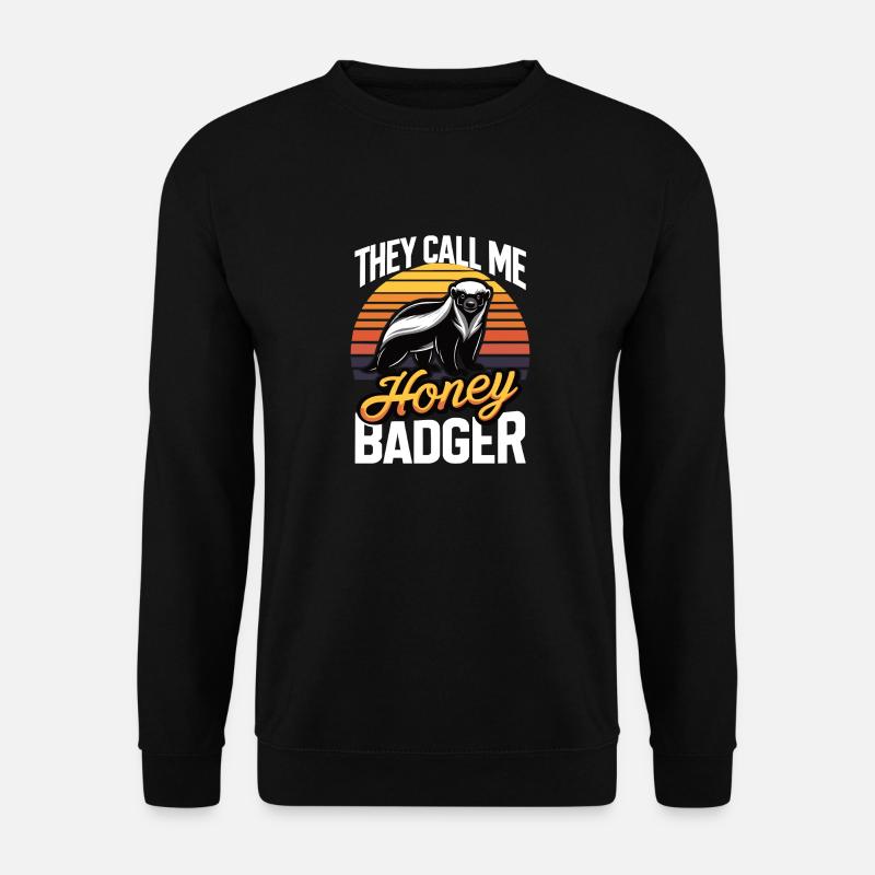 Lustiger Honigdachs Sie nennen mich Honigdachs und sagen - Unisex Pullover - Schwarz
