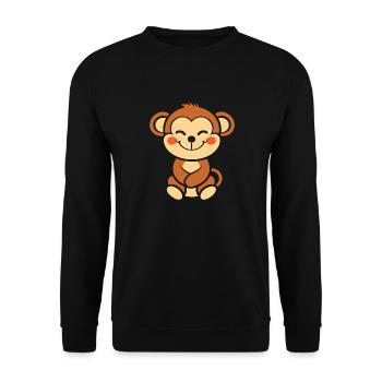 Saimiri - Unisex Sweatshirt - black - Front - Alina (178cm) & Michal (187cm)