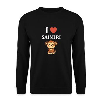 Singe Saïmiri - Sweat-shirt Unisexe - noir - Devant - Alina (178cm) & Michal (187cm)