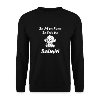 Singe Saïmiri - Sweat-shirt Unisexe - noir - Devant - Alina (178cm) & Michal (187cm)