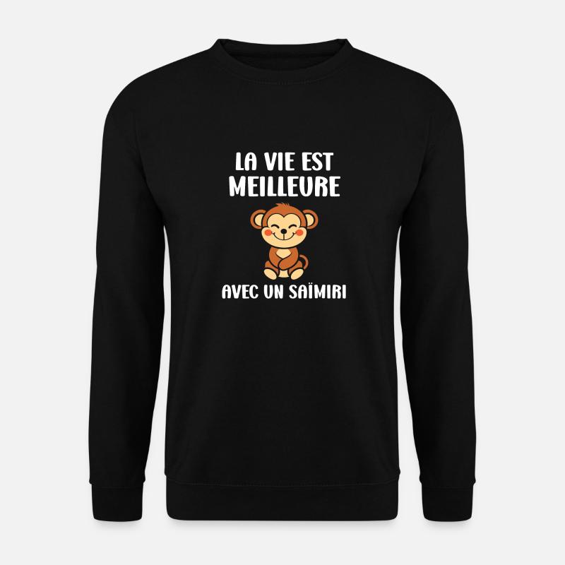 Singe Saïmiri - Sweat-shirt Unisexe - noir