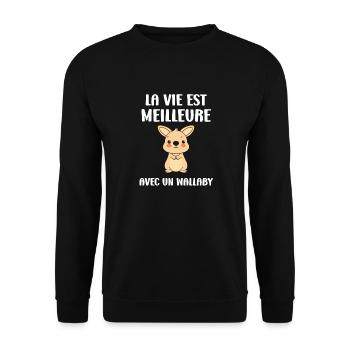Wallaby - Sweat-shirt Unisexe - noir - Devant - Alina (178cm) & Michal (187cm)