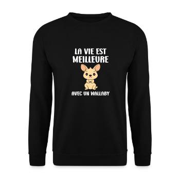 Wallaby - Sweat-shirt Unisexe - noir - Devant - Alina (178cm) & Michal (187cm)