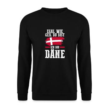 Danes Danish Denmark - Unisex Sweatshirt - black - Front - Alina (178cm) & Michal (187cm)