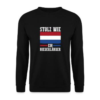 Pays-Bas Pays-Bas Pays-Bas - Sweat-shirt Unisexe - noir - Devant - Alina (178cm) & Michal (187cm)