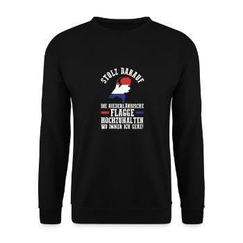 Pays-Bas Pays-Bas Pays-Bas - Sweat-shirt Unisexe - noir - Devant - Alina (178cm) & Michal (187cm)