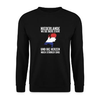 Pays-Bas Pays-Bas Pays-Bas - Sweat-shirt Unisexe - noir - Devant - Alina (178cm) & Michal (187cm)