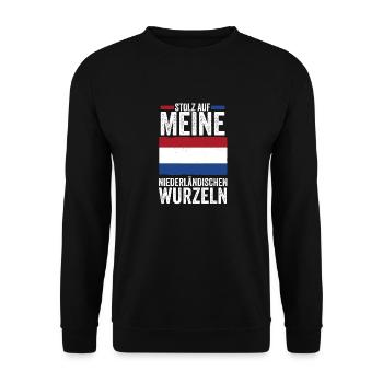 Pays-Bas Pays-Bas Pays-Bas - Sweat-shirt Unisexe - noir - Devant - Alina (178cm) & Michal (187cm)