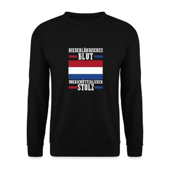 Pays-Bas Pays-Bas Pays-Bas - Sweat-shirt Unisexe - noir - Devant - Alina (178cm) & Michal (187cm)