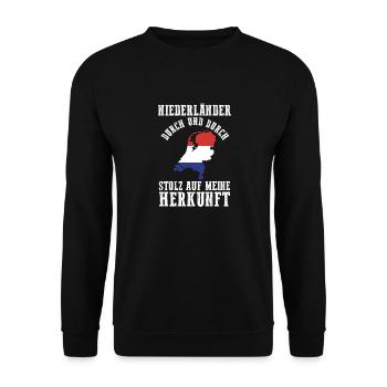 Pays-Bas Pays-Bas Pays-Bas - Sweat-shirt Unisexe - noir - Devant - Alina (178cm) & Michal (187cm)